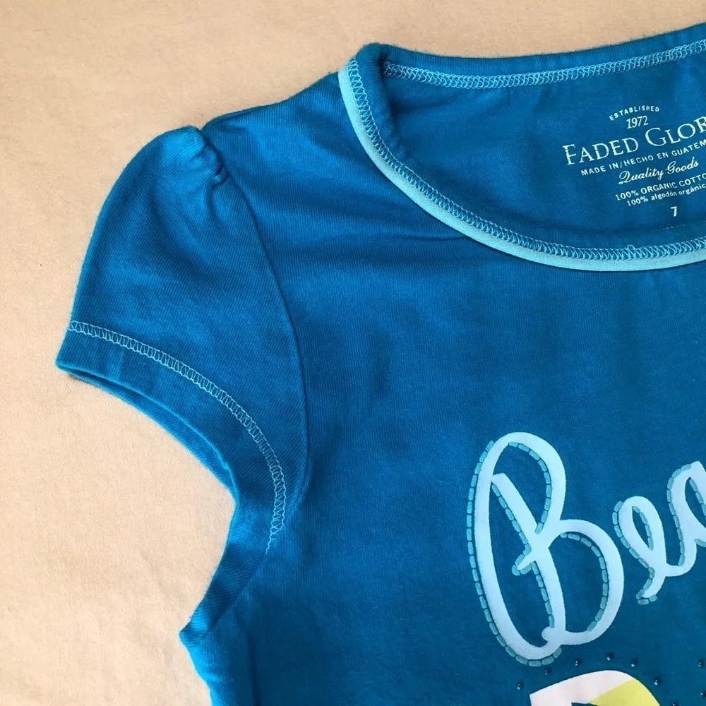 Faded Glory Cyan Beach Party Top